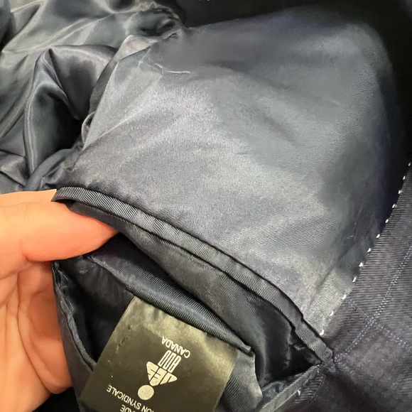 Peter Millar Men's Plaid Navy Blue Sport Coat Wool Blazer Sz 48R - Picture 10 of 11